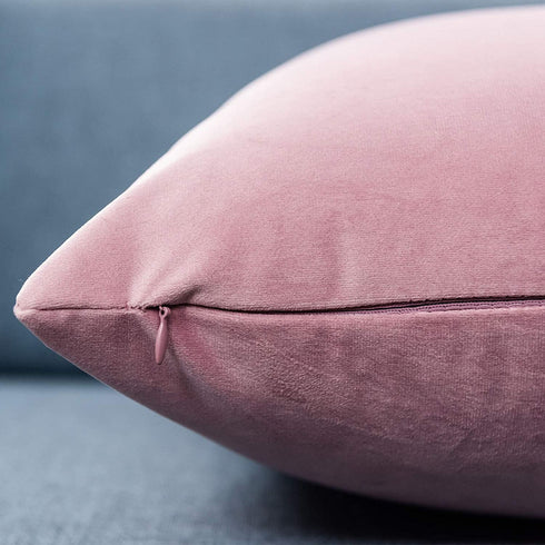 JUSPURBET Decorative Velvet Throw Pillow Covers for Couch Bedroom Sofa,Pack of 2 Luxury Solid Cushion Cases,26x26 Inches,Pink Purple
