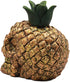Ebros Hawaiian Tropical Pineapple Golden Skull Figurine 6" Tall Fruity Skeleton Head Statue for Halloween Day of The Dead Spooky Decor