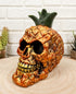 Ebros Hawaiian Tropical Pineapple Golden Skull Figurine 6" Tall Fruity Skeleton Head Statue for Halloween Day of The Dead Spooky Decor