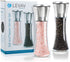 Levav Premium Salt and Pepper Grinder Set of 2- Brushed Stainless Stell Pepper Mill and Salt Mil, Glass Body, Size Grade adjustable ceramic rotor-salt and pepper shakers (tall)