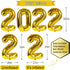 New Years Party Supplies, Graduation Party Decorations, Gold 2022 Balloons Latex Balloon Metallic Gold Fringe Curtain Paper Lanterns Paper Fans for Anniversary Grad New Years Eve Party (Black/Gold)