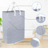 80L Extra Large Collapsible Laundry Baskets with Handle Waterproof Stripe Linen Washing Basket for Bedroom, Blue