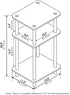 Furinno Just 3-Tier Turn-N-Tube End Table / Side Table / Night Stand / Bedside Table with Plastic Poles, 1-Pack, White/White