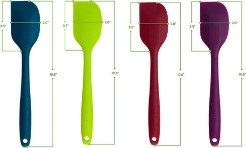 Ovente 6 Pieces Non-Stick Silicone Spatula Set with Heat Resistant & Stainless Steel Core, Dishwasher Safe Premium Utensil with Seamless Design Perfect for Baking Cooking & Mixing, Multi SP2006BBLGOPR