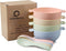 shopwithgreen Unbreakable Kids Bowls -Microwave Dishwasher Safe- Wheat Straw Snack Bowl Sets for Kids/Toddler/Children/Baby Feeding - 4 Bowls and 4 Spoons, Lightweight and Durable (Small)