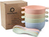 shopwithgreen Unbreakable Kids Bowls -Microwave Dishwasher Safe- Wheat Straw Snack Bowl Sets for Kids/Toddler/Children/Baby Feeding - 4 Bowls and 4 Spoons, Lightweight and Durable (Small)