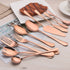 Berglander Stainless Steel Rose Gold Serving Flatware Set, Copper Serving Flatware Set, Cake Server, Fish Knife, Fish Fork, Serving Spoon, Serving Fork, Salad Spoon, Salad Fork, Butter Knife, Icecream