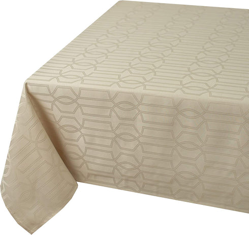 Benson Mills Orelle SPILLPROOF Jacquard Tablecloth, 60 in x 120 in, Cream