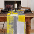 BINGIGO Yellow Gray Table Runner 70 inches Long for Kitchen Dining Table Abstract Coffee Table Runners for Wedding Birthday Party, Fall Thanksgiving Holiday Dinner Decor 13x70inch