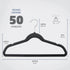 ZOBER Premium Kids Velvet Hangers (14 Inch - 50 Pack) Non Slip Baby Hangers, Ultra Slim Space Saving Childrens Hangers - 360Degree Swivel Hook, Strong & Durable Infant/Toddler Hangers (Medium - Black)