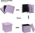 B FSOBEIIALEO Storage Ottoman Cube, Linen Small Coffee Table, Foot Rest Stool Seat, Folding Toys Chest Collapsible for Kids Light Purple 11.8"x11.8"x11.8"