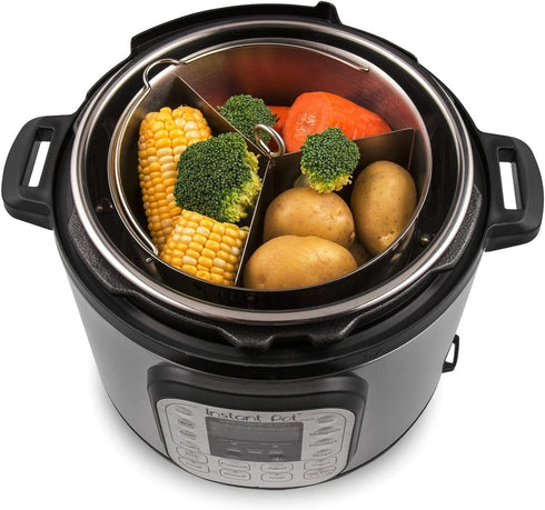 Vookoon Steamer Basket, 304 Stainless Steel Steamer for Instant Pot, Food Steamer with Durable Construction, Removable Dividers and Egg Rack Trivet Included, Fits 6/8 qt Instant Pot Pressure Cooker