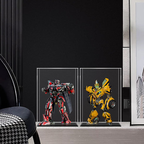 LANSCOERY Clear Acrylic Display Case Assemble Countertop Box Cube Organizer Stand Dustproof Protection Showcase for Action Figures Toys Collectibles (6x6x10 inch; 15x15x25cm)