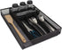 JANE EYRE Sturdy Utensil Drawer Organizer, Cutlery Tray, Silverware/Flatware Storage Divider for Kitchen, Mesh Designing with Non-slip Rubber Feet (Black)