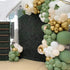 OLYYTAO Olive Green Balloon Garland Arch Kit-132PCS Artificial Palm Leaves Retro Green Balloons White Gold Confetti and Gold Metallic Chrome Latex Balloons for Wedding Birthday Baby Shower DIY Decorations