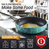 Kitchenly Nonstick Frying Pans with Lids - Granite Frying Pans with Stone Coating | Nonstick Skillet Cooking Pan Set | Electric, Gas, & Induction Compatible | 9.5 & 11 inch Pans | Turquoise - 2 Pack
