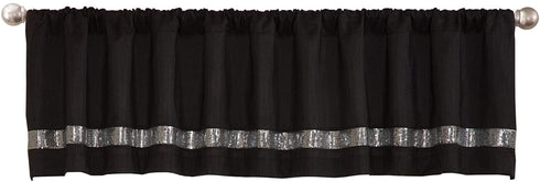 Lush Decor Night Sky Curtain Valance (Single Panel), Black and Gray
