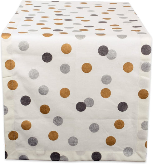 DII Metallic Holiday Collection Tabletop Kitchen Linens, Tablecloth, 14x108, Sparkly Confetti