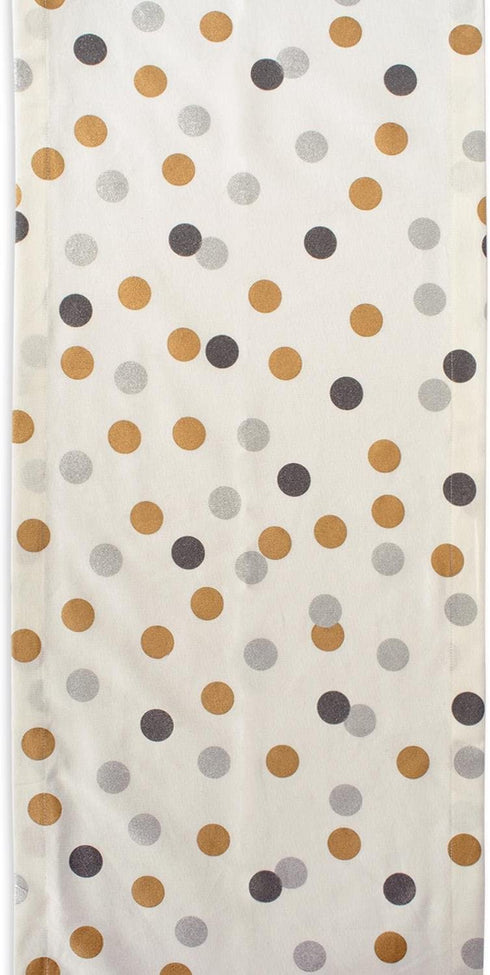 DII Metallic Holiday Collection Tabletop Kitchen Linens, Tablecloth, 14x108, Sparkly Confetti