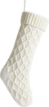Kunyida Pack 4,18" Unique Ivory Cream Knit Christmas Stockings for Holiday Decor