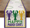 Artoid Mode Beads Happy Mardi Gras Carnival Table Runner, Seasonal Anniversary Wedding Holiday Kitchen Dining Table Decoration for Indoor Outdoor Home Party Decor 13 x 108 Inch
