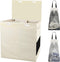 HOUSE AGAIN Double Laundry Hamper with Lid and Removable Laundry Bags, 160L, 2 Section Clothes Hamper with Handles for Bedroom, Bathroom, Laundry Sorting, Large Seperated Clothes Basket (Beige)