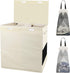 HOUSE AGAIN Double Laundry Hamper with Lid and Removable Laundry Bags, 160L, 2 Section Clothes Hamper with Handles for Bedroom, Bathroom, Laundry Sorting, Large Seperated Clothes Basket (Beige)