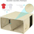 HOUSE AGAIN Double Laundry Hamper with Lid and Removable Laundry Bags, 160L, 2 Section Clothes Hamper with Handles for Bedroom, Bathroom, Laundry Sorting, Large Seperated Clothes Basket (Beige)