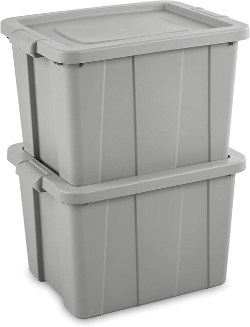 Sterilite 16786A06 Storage Tote, 18 Gallon, Cement Lid and Base