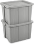 Sterilite 16786A06 Storage Tote, 18 Gallon, Cement Lid and Base