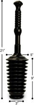 Master Plunger MP500-3TB Heavy Duty Bathroom Toilet Plunger Kit with Tall Bucket. Equipped with Air Release Valve, Black
