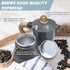 KASSO Stovetop Espresso Maker, 6 Cup Aluminum Moka Pot for Classic Espresso, Italian Coffee Maker for Home and Camping, Easy to Operate & Quick Cleanup (Grey and Burlywood)