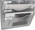 EasyPAG 3 Pocket Wall Mounted File Organizer Vertical Hanging File Folders Holder Paper Rack for Office Home,Silver