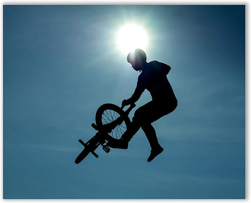 BMX Bicycle Wall Art Decor Prints - Set of 3 (8x10) Inch Poster Photos - Bike - Extreme Sports - Bedroom Gift Idea