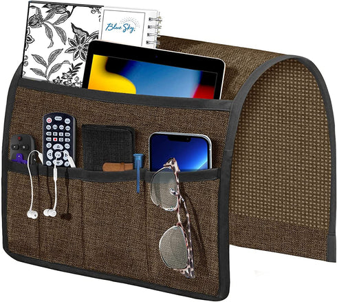 Joywell Sofa Armrest Organizer Remote Control Holder for Recliner Couch, Arm Chair Caddy with 5 Pockets for Magazine, Tablet, Phone, iPad, Coffee