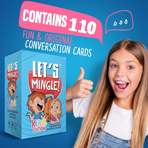 Conversation Cards | Let's Mingle Kids Card Game | Cognitive Behavioral Therapy CBT | Mindfulness Activities | Social Emotional Learning | Critical Thinking | Counseling Questions | Growth Mindset