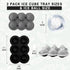 LiyuanQ Ice Cube Trays 2 Pack Large Silicon Ice Cubes Mold 2-Inch Ice Ball Maker Round Ice Mold with Funnel and Lid, Easy-Release, No Leakage, for Whiskey, Cocktail, Juice, Party (Black & Grey)