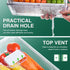 Set of 3 Fruit Vegetable Storage Container Refriger Organizer Food Bin Stackable Durable Pantry w Drawers,Pull-out Design Cabinet Containers w/ Lid Ventilation for Keeping Fruit Vegetable Fresh