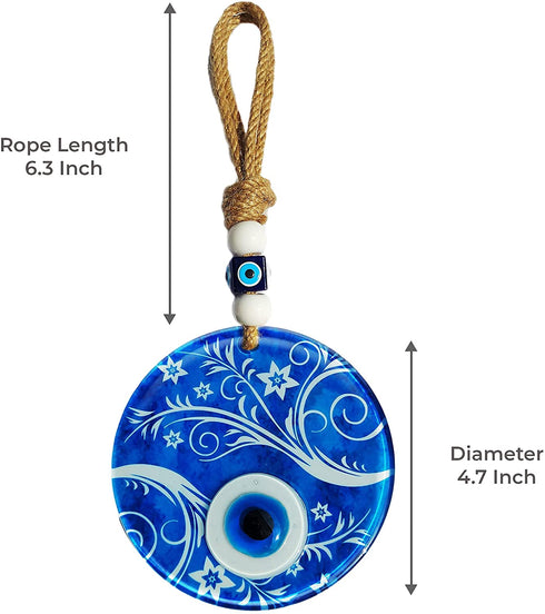 MC.HOMIES 4.7'' Evil Eye Wall Decor & Gift Hamsa Hand Evil Eye Keychain - Evil Eye Decorations for Home - Evil Eye Turkish and Greek Decor - Wall Home Decor Amulet (Flower Pattern)
