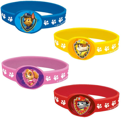 Unique Industries, PAW Patrol, Silicone Wristband Party Favors, Multicolor, 2.5" X 2.5" (48381)