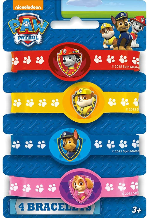 Unique Industries, PAW Patrol, Silicone Wristband Party Favors, Multicolor, 2.5" X 2.5" (48381)
