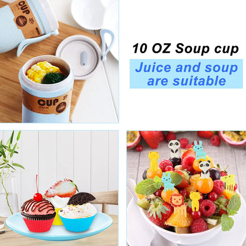 UHAPPYEE Bento box Japanese Lunch Box,Lunch Box Kit 3-In-1 Compartment,Leak-proof Wheat Straw Lunch Container Bento Lunch Box for Adults/Kids (Green)