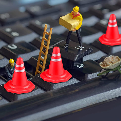 Toddmomy 30Pcs Traffic Road Cones Pretend Play Toys Roadblocks Simulation Traffic Signs Miniature Traffic Cones for Sand Table Engineering Construction
