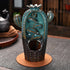 Backflow Incense Burner Cactus-like Waterfall Ceramic Incense Holder- Aromatherapy Ornament with 20 Incense Cones +30 Incense Sticks +1 Mat +1 Tweezer for Home Office Yoga Decor Gift