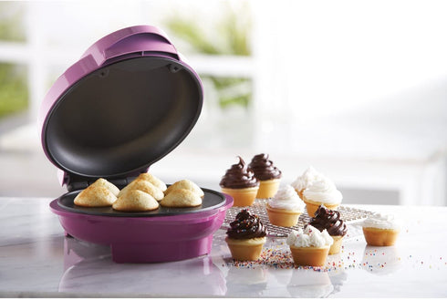 Brentwood Mini Cupcake Maker Machine Non-Stick, 7, Pink