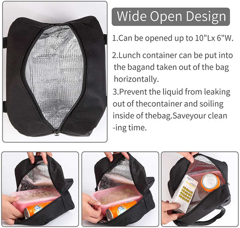 Neeyoo Lunch Bag for Women, Simplicity Lunch Tote Bag, Wide-Open Environmental Material Long-lasting Insulation Lunch Container