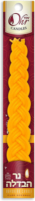 OHR CANDLES Braided Beeswax Havdalah Candle - Pure Bees Wax Shabbat Candle - Shabbat Judaica Gift - Flat Braid- 3-Pack