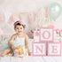 First Birthday Decorations for Girl Pink ONE Boxes ,3Pcs ONE Balloon Boxes Baby 1st Birthday Girl Decorations with 2 Set of ONE letters,DIY ONE Blocks for Pink Girls Teddy Bear Baby Shower Decorations Photoshoot Props