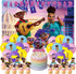 Monkey Vivo Birthday Party Supplies Monkey Vivo Party Decorations Set Include Monkey Vivo Background Cake Toppers Balloons