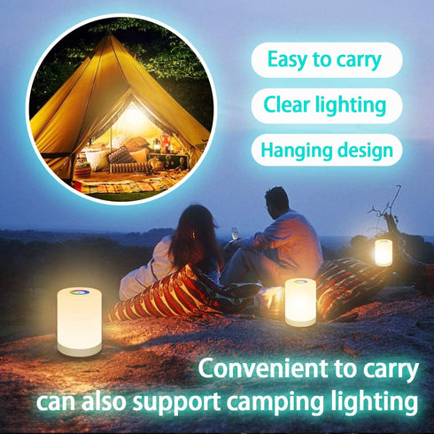 Nursery Night Light, RGB Color Changing Desktop Nightlight, Touch Night Light for Bedroom Breastfeeding, Rechargeable Portable Bedside Lamp, Birthday Gift for Baby Kids Teens Boys Girls